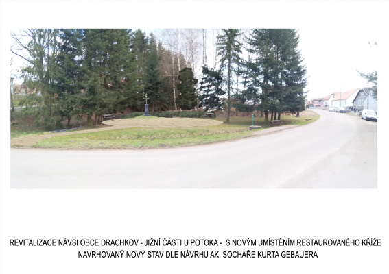 Obnova stávajícího křížku na návsi v Drachkově